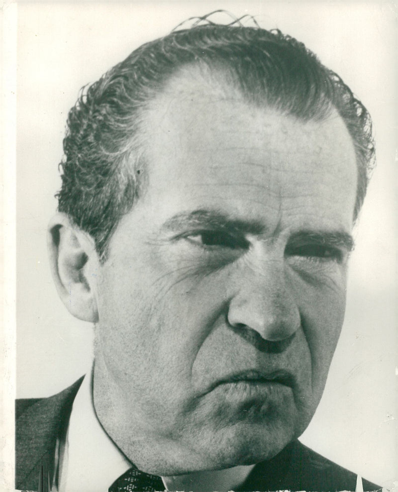 Richard Nixon looks doubtful about the presidential election - Vintage Photograph