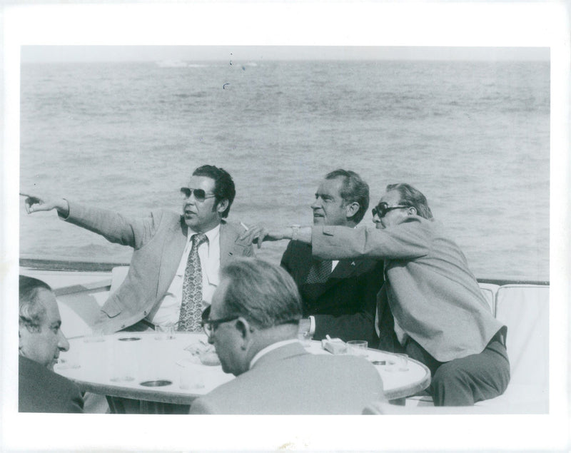 Richard Nixon along with Leonid Brezjev - Vintage Photograph