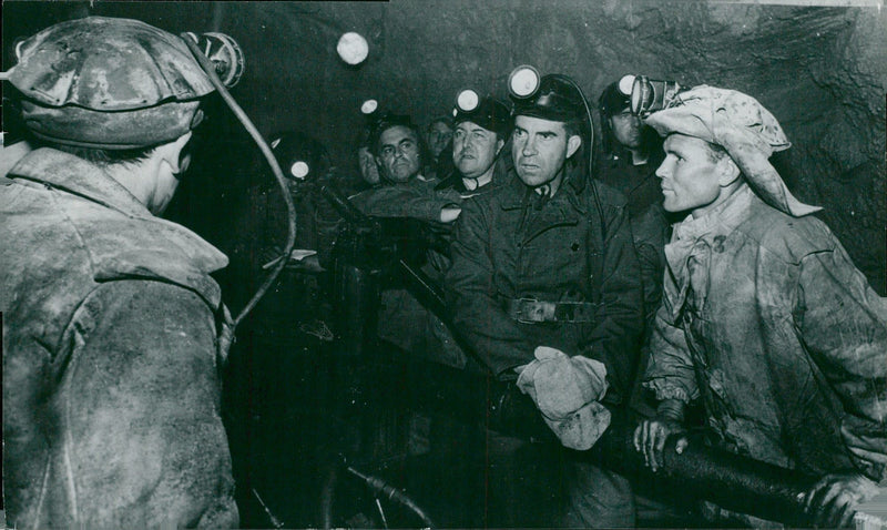 Vice President Richard Nixon visits the copper mine &quot;Kapitalnaya&quot; in Degtjarsk - Vintage Photograph