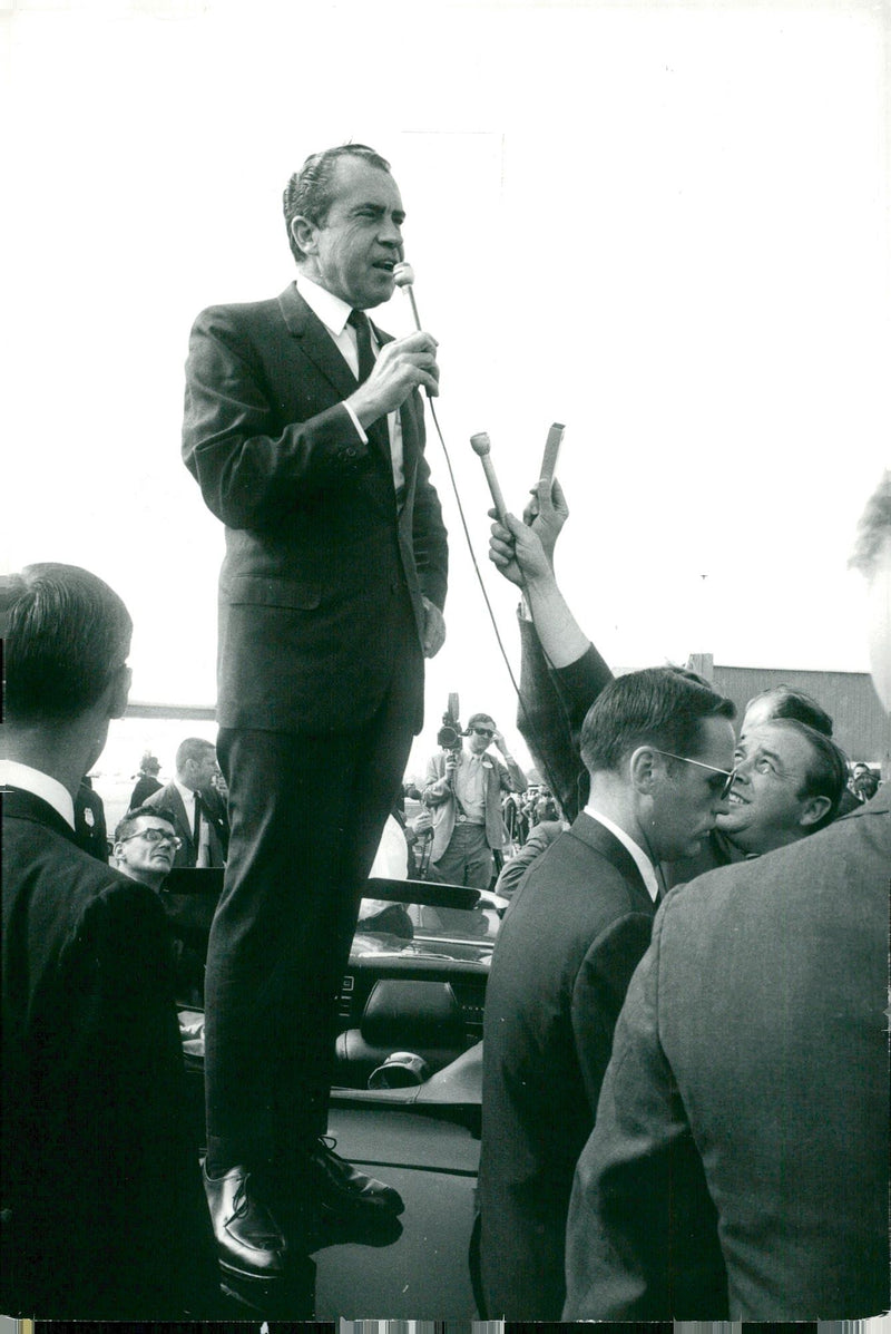 Richard Nixon is speaking - Vintage Photograph