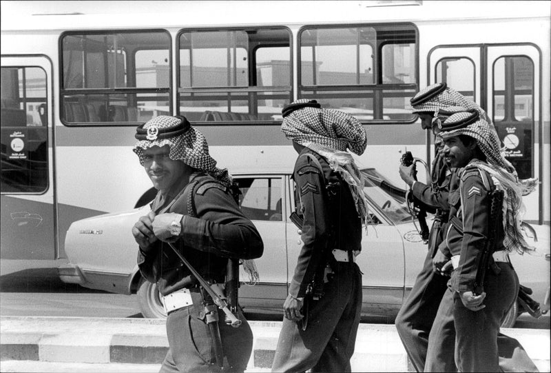 Saudi military on surveillance missions. - Vintage Photograph