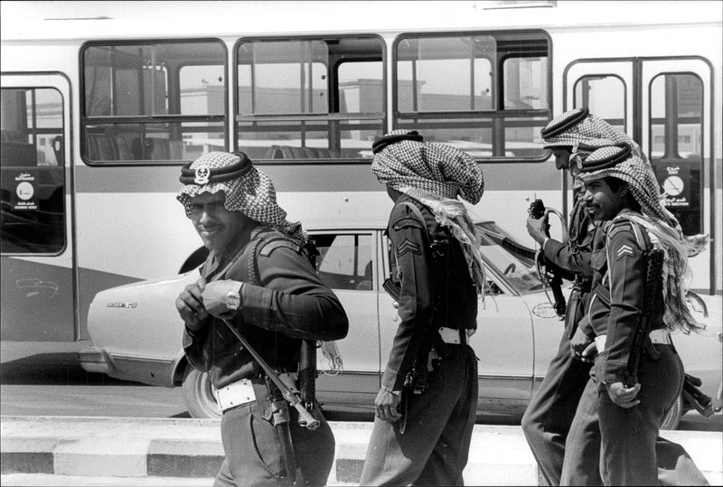 Saudi military on surveillance missions. - Vintage Photograph