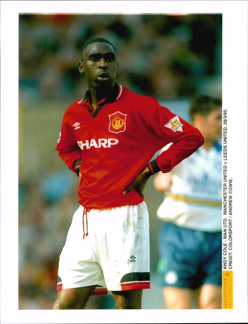 Andrew Cole during the match Manchester United - Leeds United - Vintage Photograph