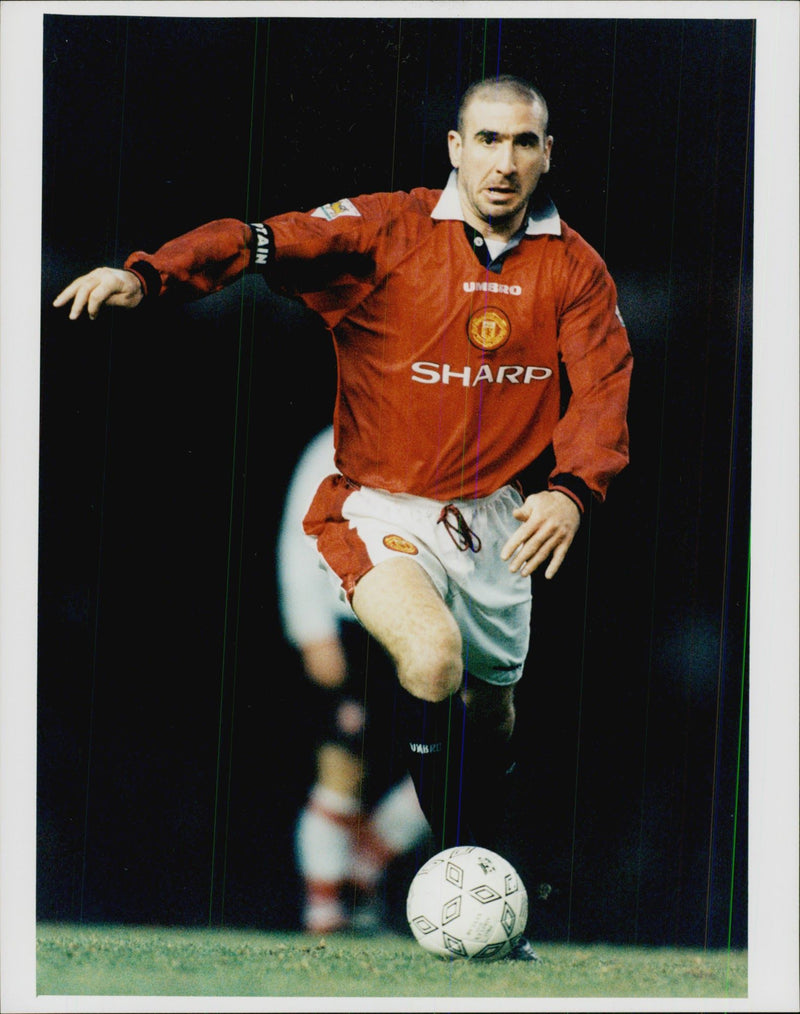 Eric Cantona, player of the football team Manchester United FC - Vintage Photograph