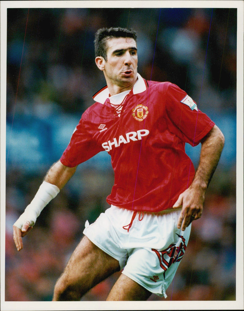 Eric Cantona, spelare i fotbollslaget Manchester United FC - Vintage Photograph