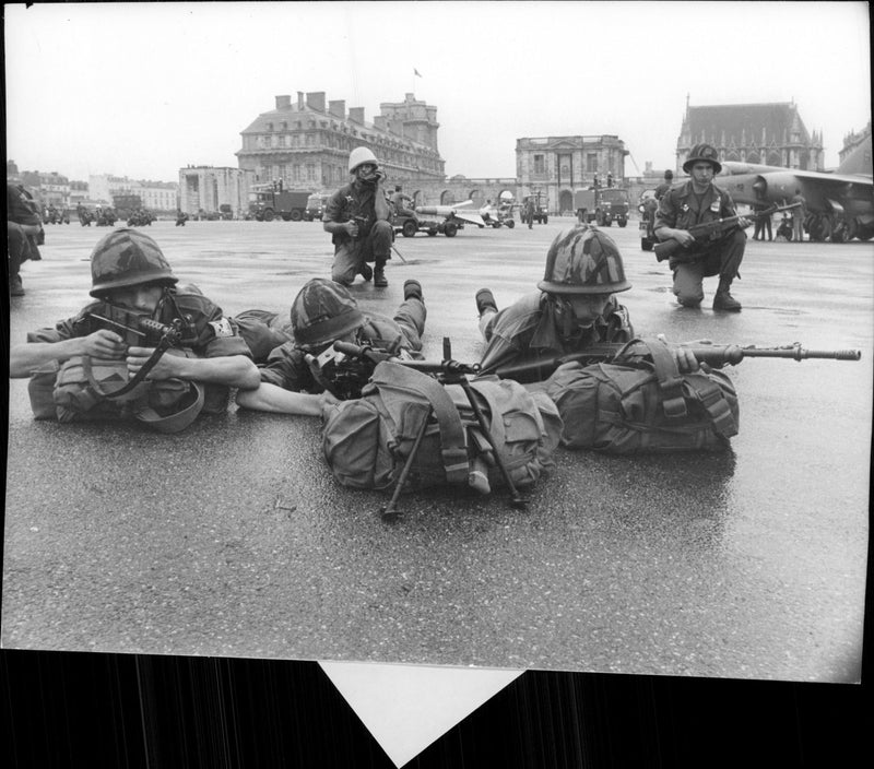 Soldiers during an exercise - Vintage Photograph
