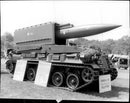 French tanks &quot;Pluton&quot; with missile shooters - Vintage Photograph