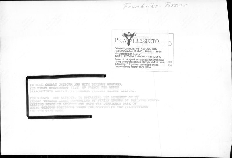 French troops arrive to Lebanon - Vintage Photograph