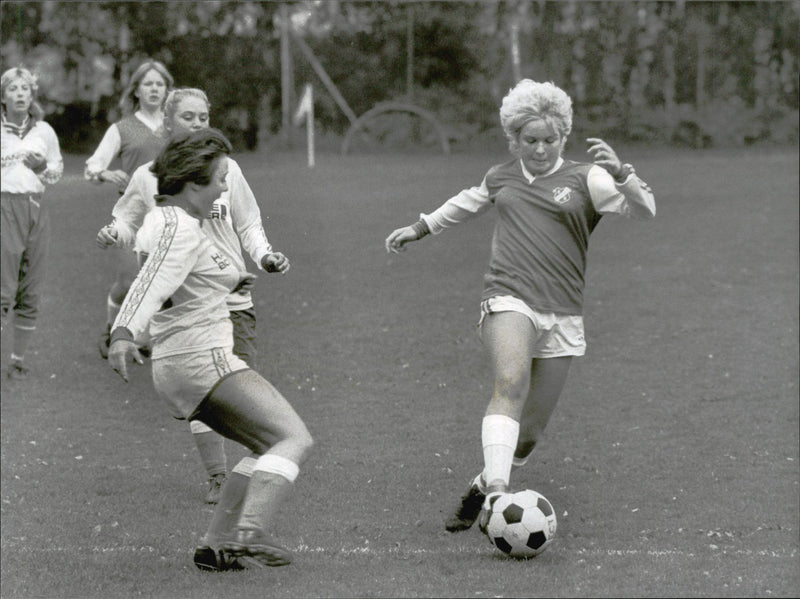 Football player Ãsa Christoffersson on target. - Vintage Photograph