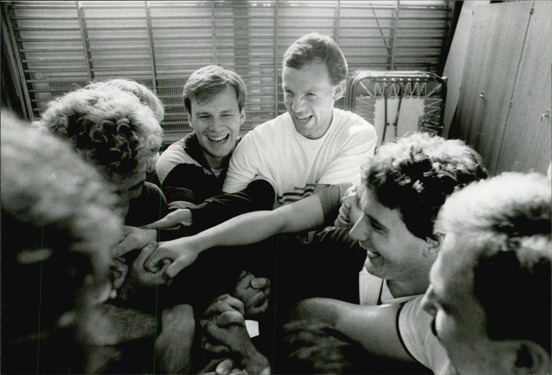 All classmates in GIH will join the soccer player SÃ¶ren BÃ¶rjesson, who will start training with DjurgÃ¥rden - Vintage Photograph