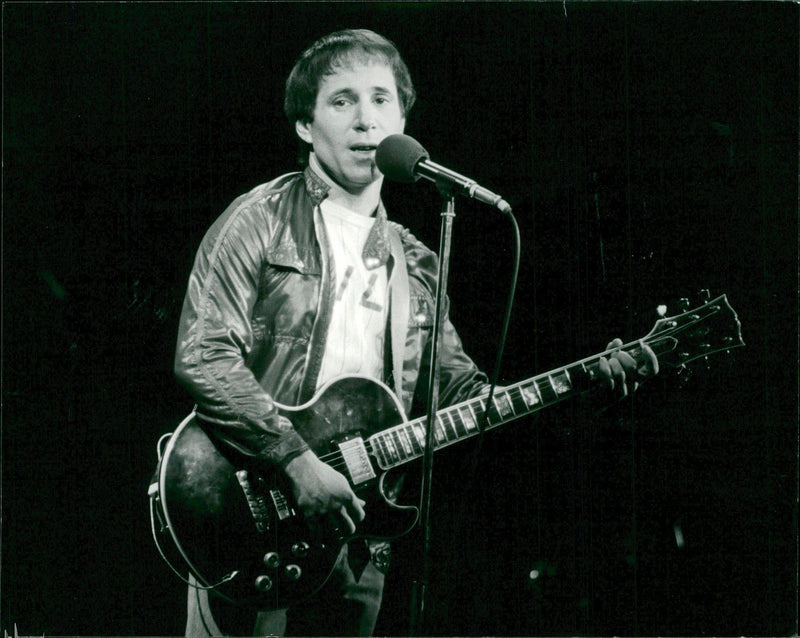 Paul Simon appears in London - Vintage Photograph