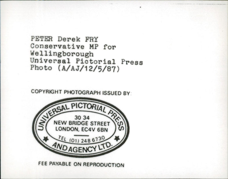 Sir Peter Derek Fry - Vintage Photograph