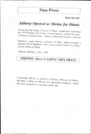 A message left at the shrine at Princess Diana's family home that has opened as a museum of her life - Vintage Photograph