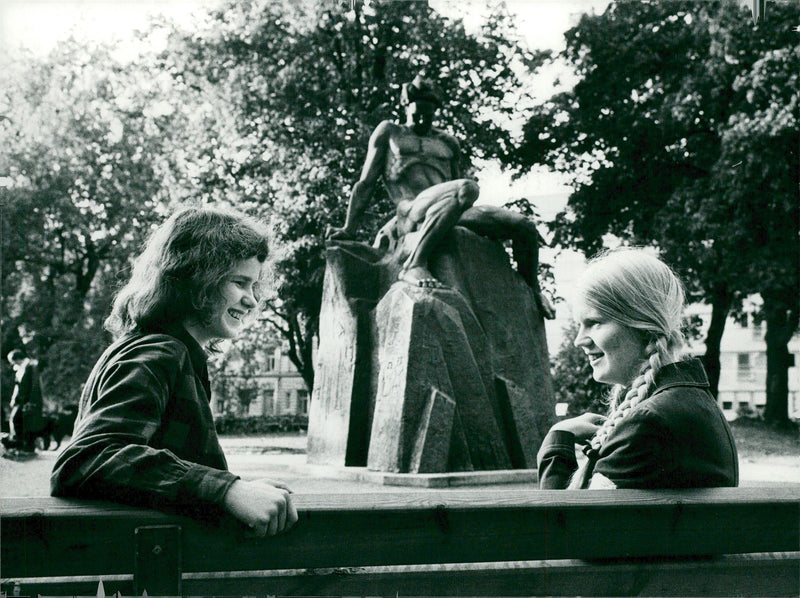 The writer Anna FrÃ¶ding and Vibeke Olsson - Vintage Photograph