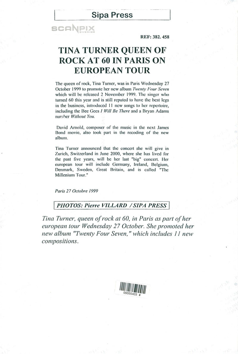 Tina Turner i Paris under sin europaturné - Vintage Photograph