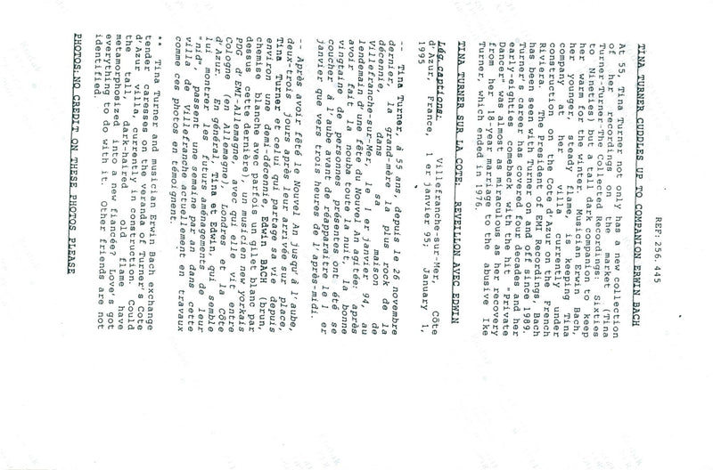 Tina Turner with Edwin Bach at his luxury villa in southern France - Vintage Photograph