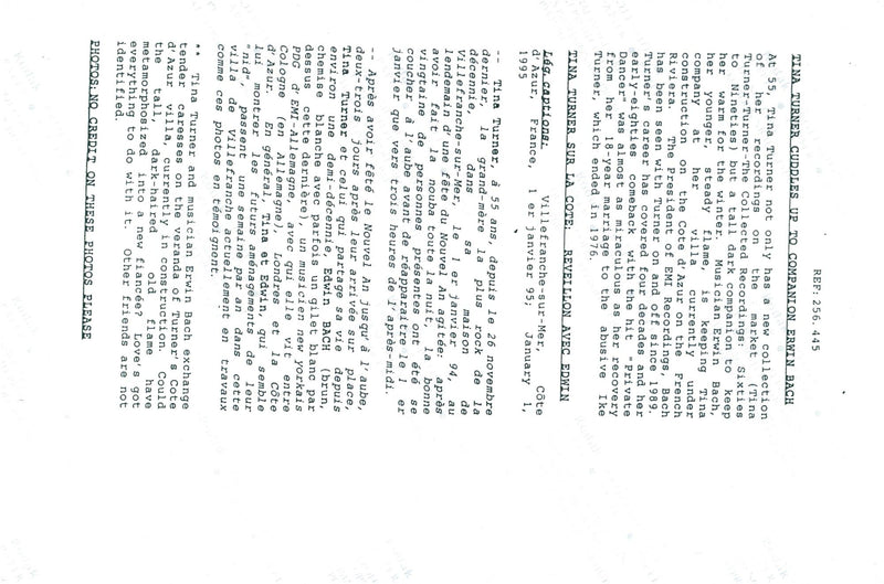 Tina Turner with Edwin Bach at his luxury villa in southern France - Vintage Photograph