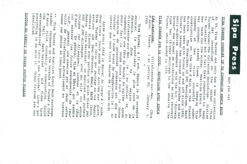 Tina Turner with Edwin Bach at his luxury villa in southern France - Vintage Photograph