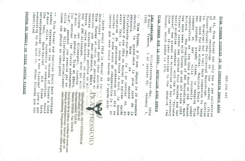 Tina Turner with Edwin Bach at his luxury villa in southern France - Vintage Photograph