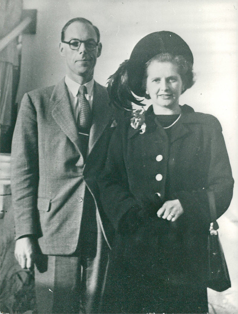 Margaret Thatcher and her husband Denis Thatcher - Vintage Photograph