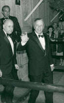 Frank Sinatra leaves Royal Albert Hall after the first of five concerts he will hold. - Vintage Photograph