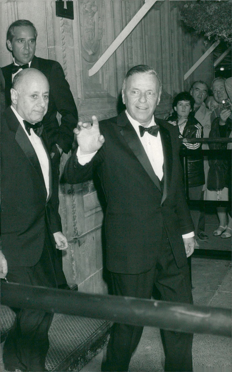 Frank Sinatra leaves Royal Albert Hall after the first of five concerts he will hold. - Vintage Photograph