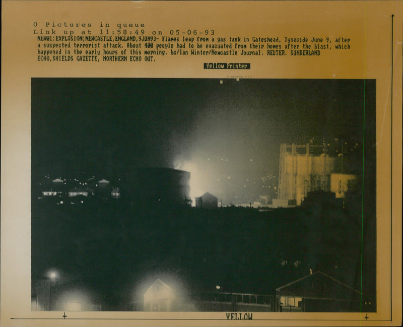 Explosion from a gas tank in Gateshead. - Vintage Photograph