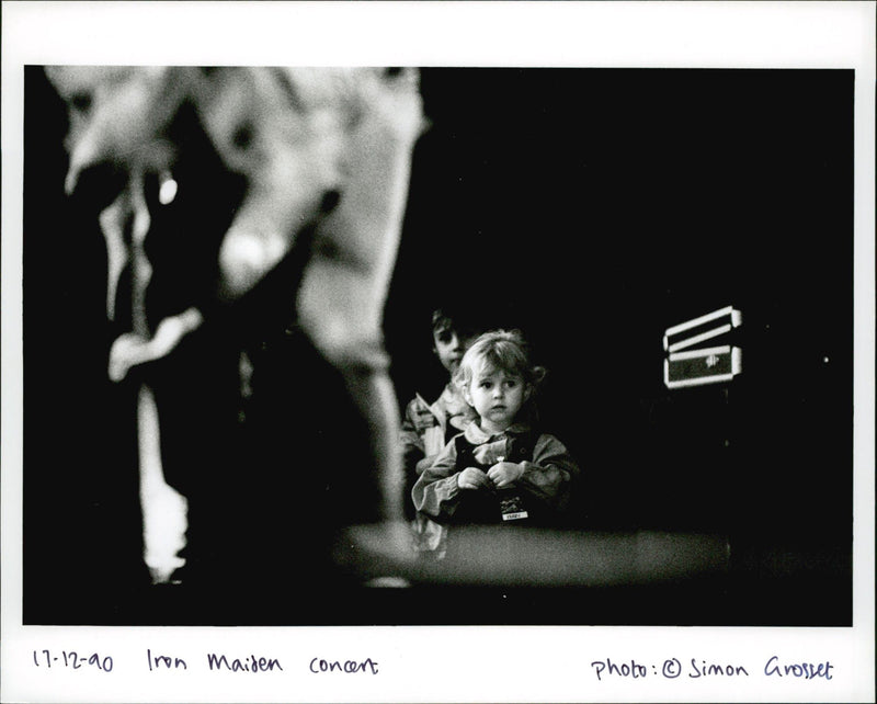 A view of children in the Iron Maiden Concert. - Vintage Photograph