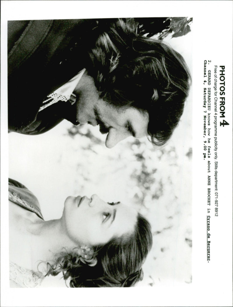 Gérard Depardieu with Anne Brochet in Cyrano De Bergerac - Vintage Photograph