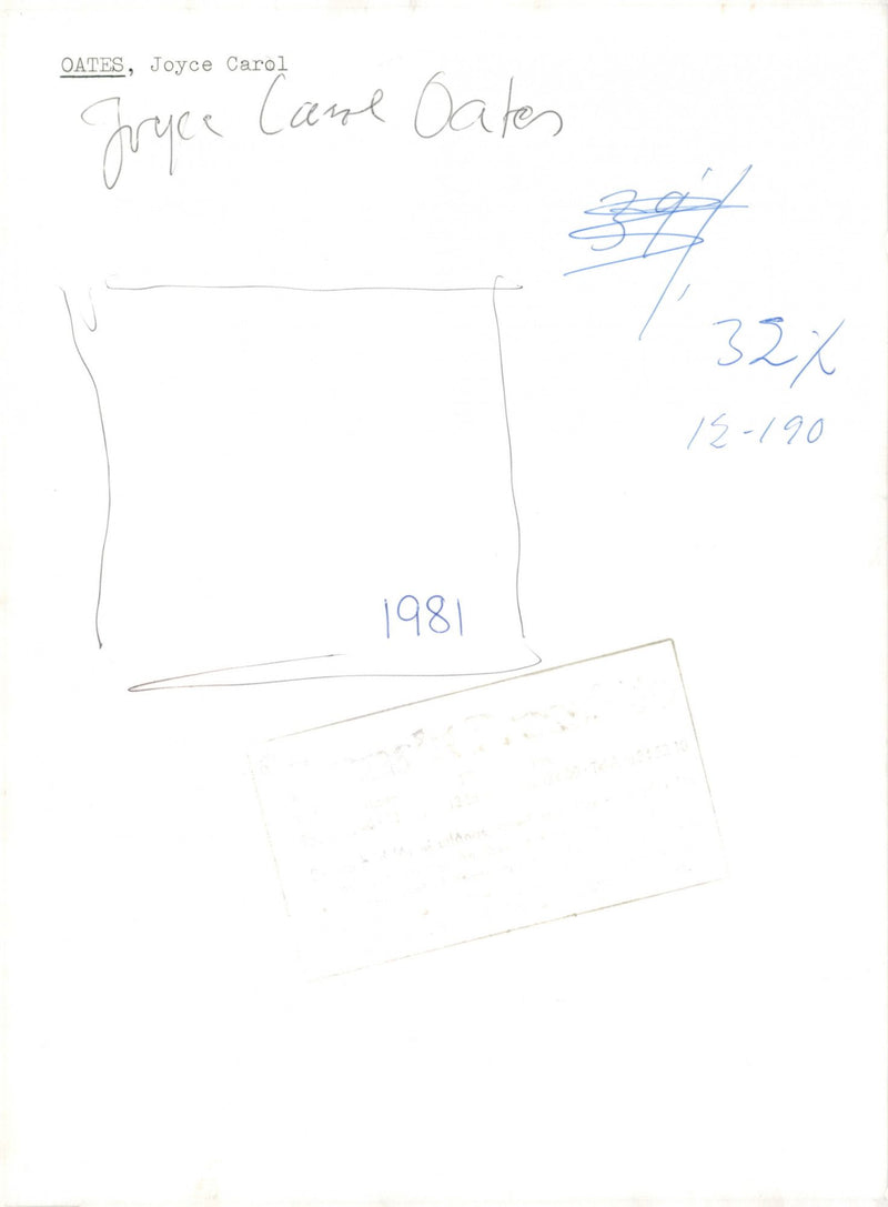 1981 JOYCE OALES CARE CAROL OATES NYGREN LENNART - Vintage Photograph