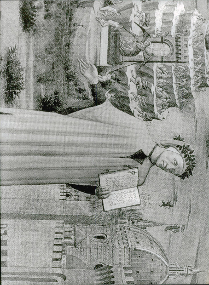 Etching depicting the poet Dante - Vintage Photograph