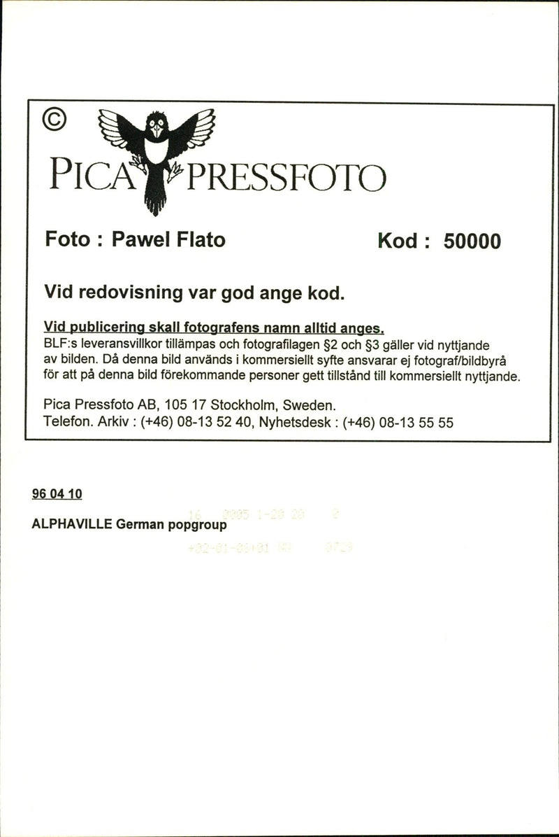 Picture of the pop group Alphaville - Vintage Photograph