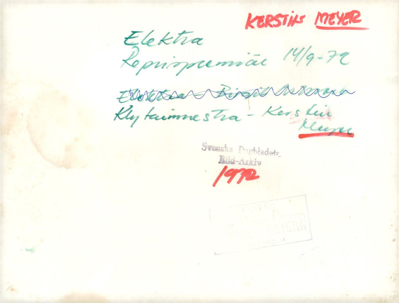 Kerstin Meyer in Elektra - Vintage Photograph