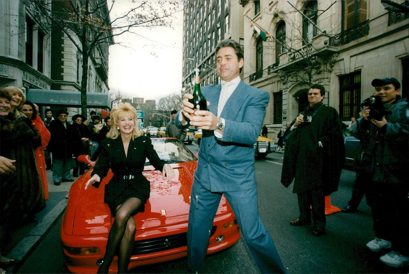 Ivana Trump gets a Ferrari with the number plate IVANA from boyfriend Roffredo Gaetani d'Aragona - Vintage Photograph