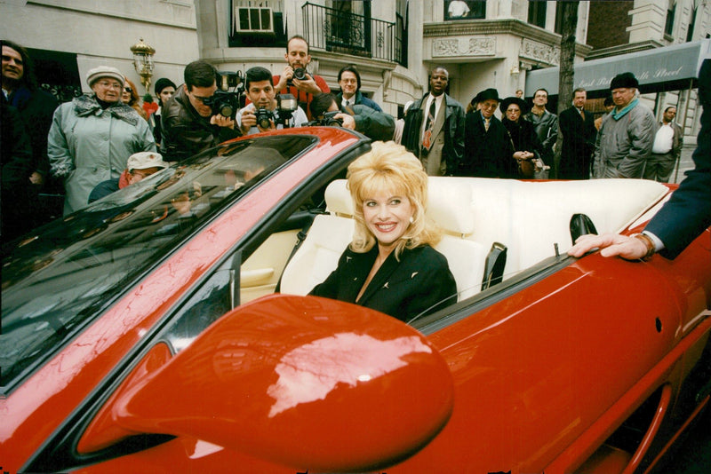 Ivana Trump gets a Ferrari with the number plate IVANA from boyfriend Roffredo Gaetani d'Aragona - Vintage Photograph