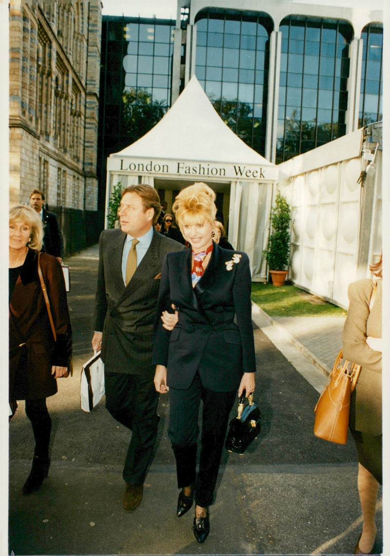 Ivana Trump and Ricardo Muzzecchelli are visiting London Fashion Week - Vintage Photograph