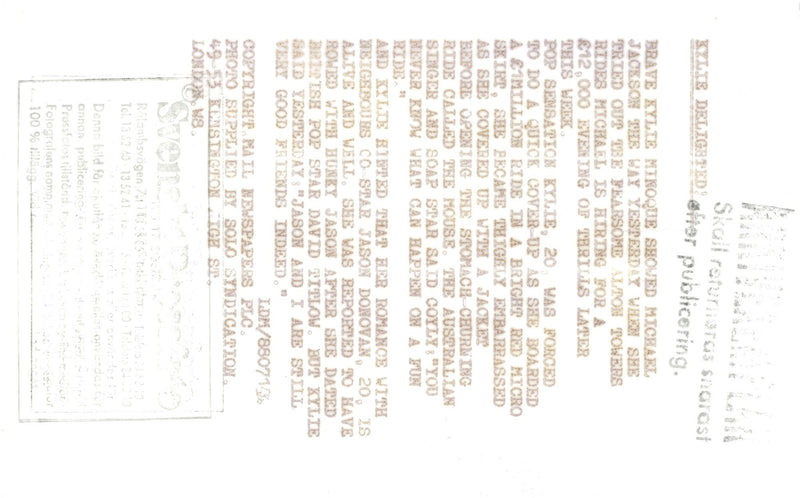 Kylie Minogue goes mountain and roller coaster with friends - Vintage Photograph