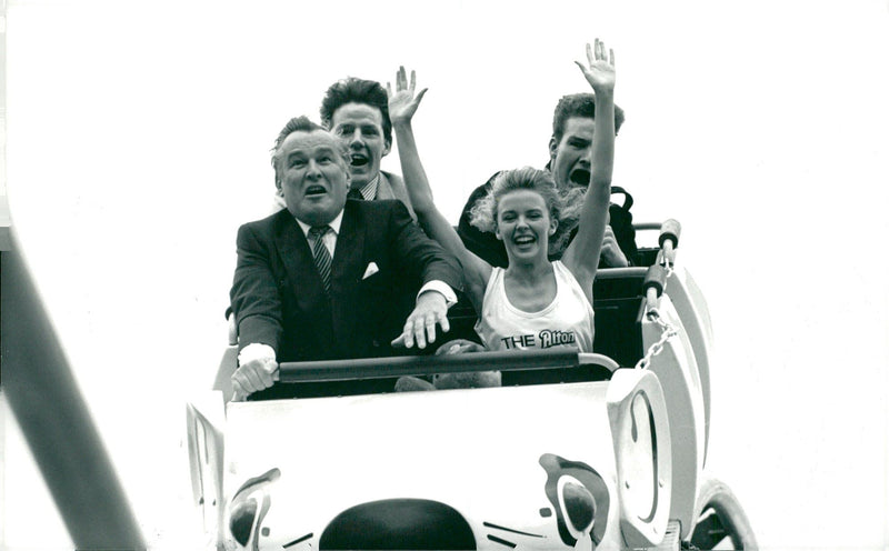 Kylie Minogue goes mountain and roller coaster with friends - Vintage Photograph