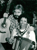 Hasse Andersson with Queen Queen of the Zydeco Music Queen of the United States - Vintage Photograph