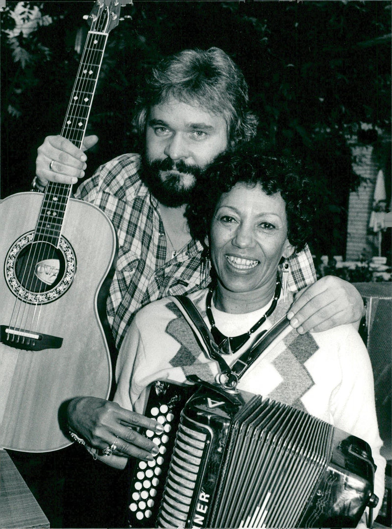 Hasse Andersson with Queen Queen of the Zydeco Music Queen of the United States - Vintage Photograph