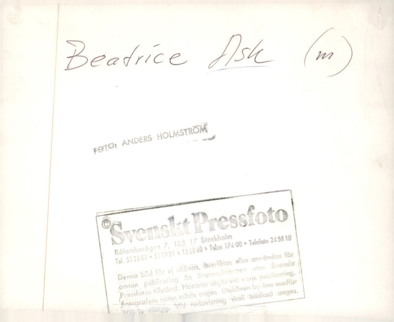 Politician Beatrice Ask - Vintage Photograph