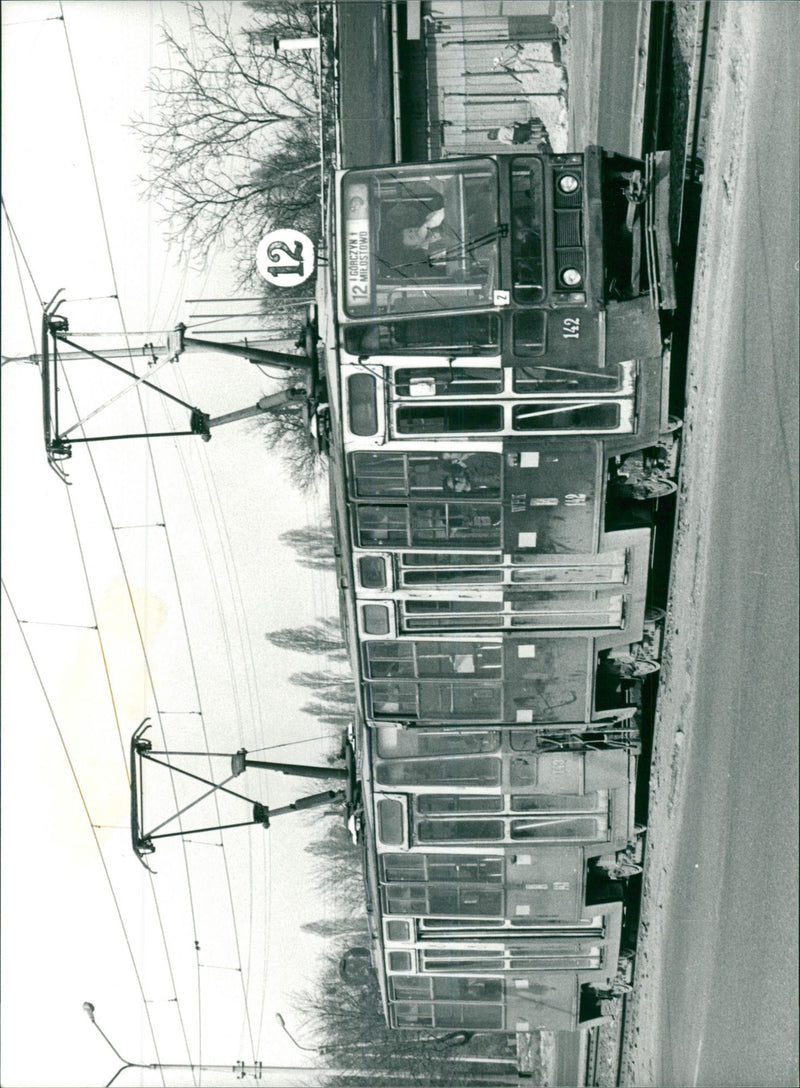 Tram in Poznan Poland, newer model - Vintage Photograph
