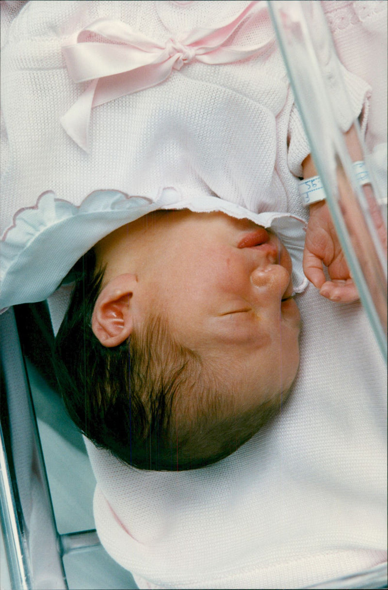 Zahwa Arafat the day after her birth - Vintage Photograph