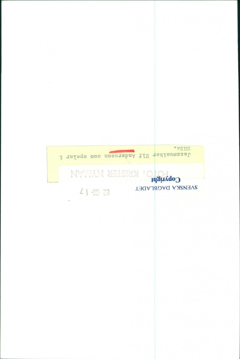 Jazz musician Ulf Andersson from EGBA - Vintage Photograph