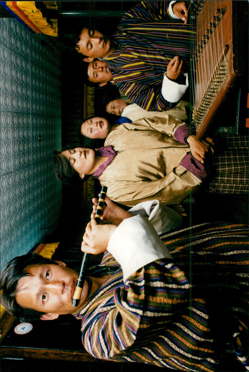 Music and singing at one of the restaurants in Thimphu - Vintage Photograph