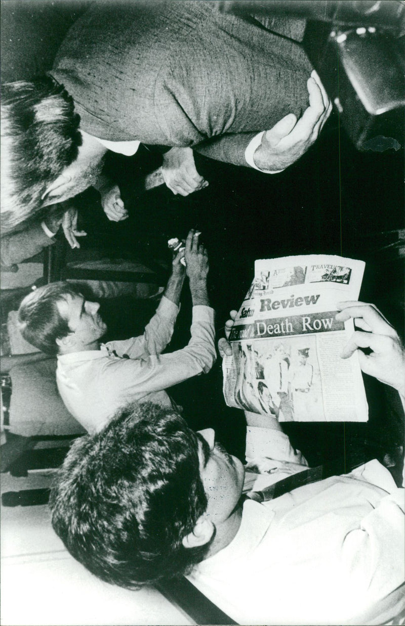 Brian Chambers and Kevin Barlow after the trial where they got a death penalty for drug possession - Vintage Photograph
