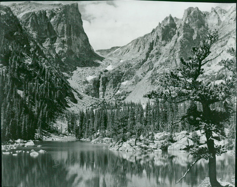 Bear Lake in Rocky Mountain National Park - Vintage Photograph