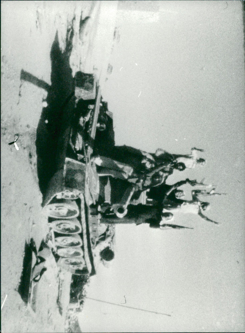 Revolutionary people's troops, here on a tank - Vintage Photograph