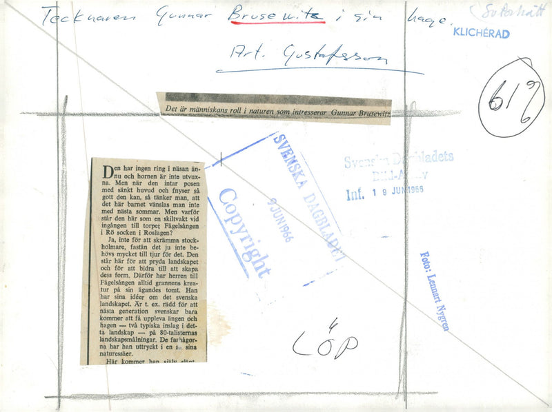 Gunnar Brusewitz signs in nature - Vintage Photograph