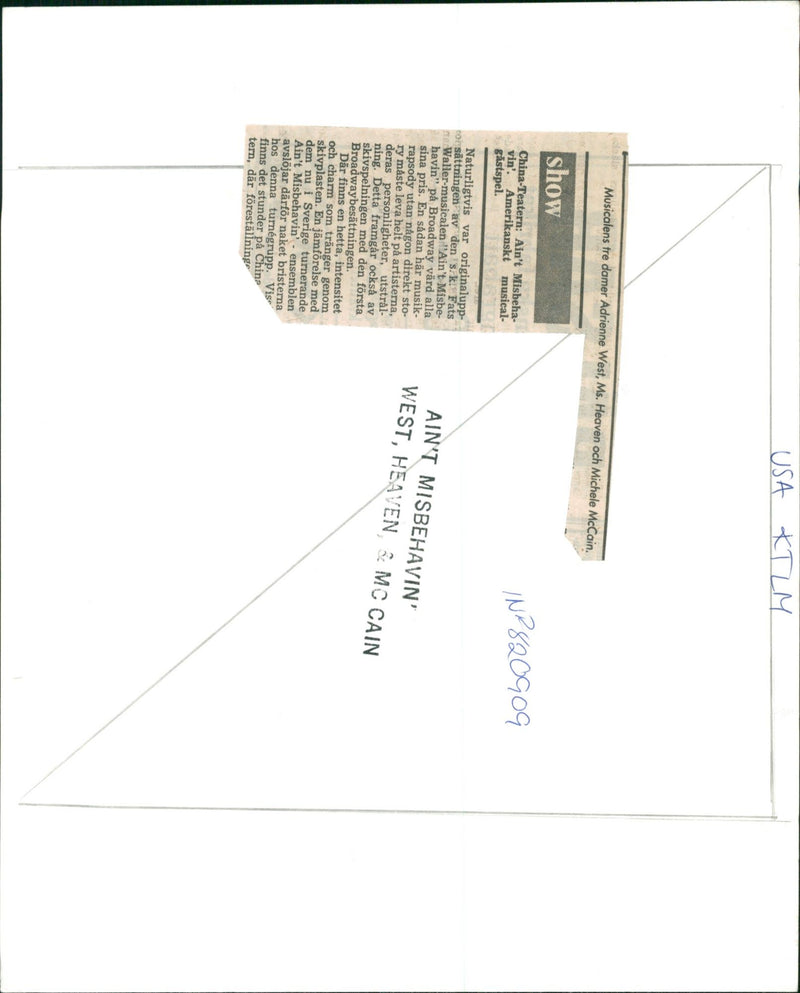 Picture from the musical &quot;Is not Misbehavin&quot; - Vintage Photograph